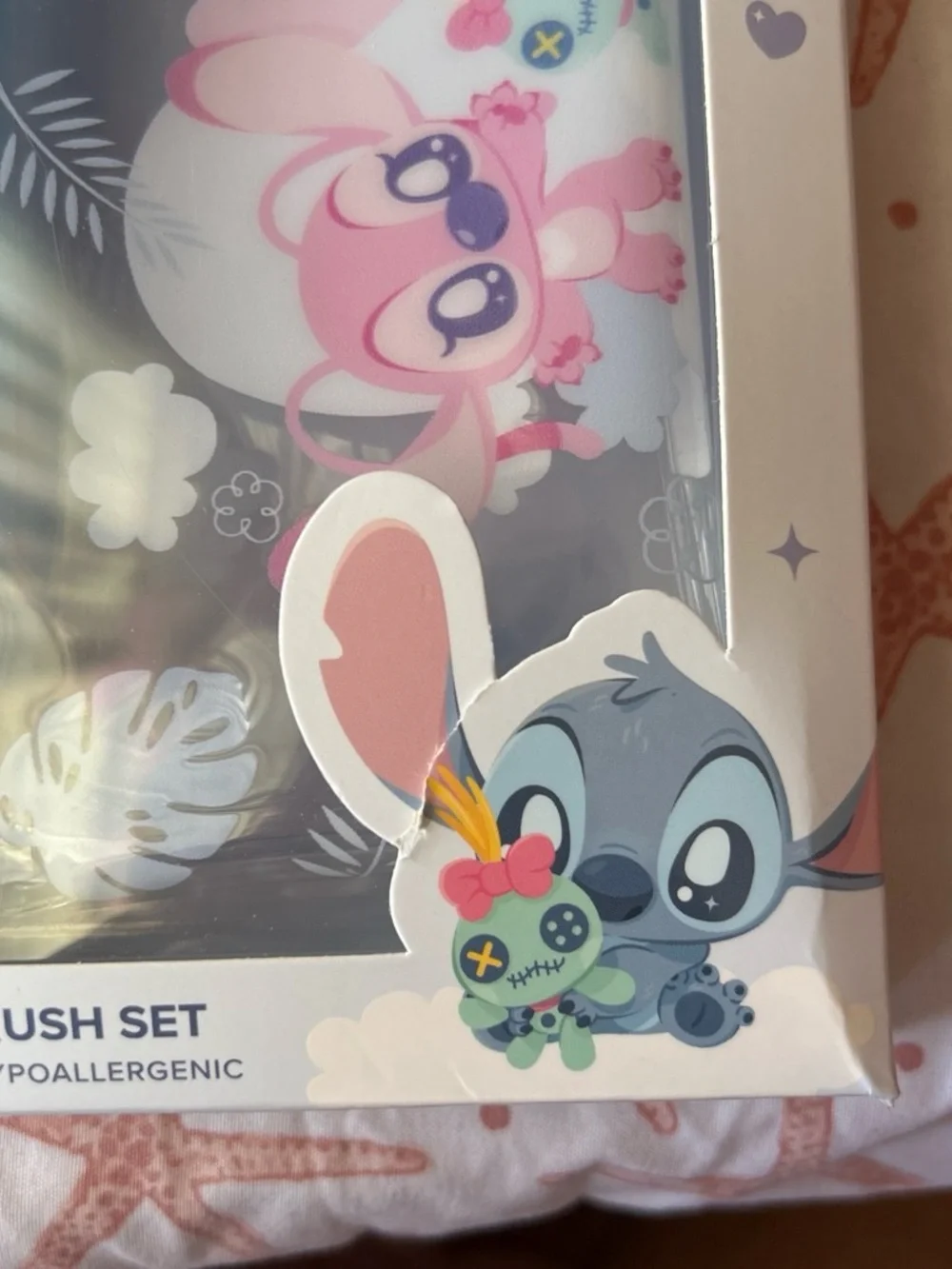 Disney Stitch 3- Piece Makeup Brush Set- Pink,Blue, and Green